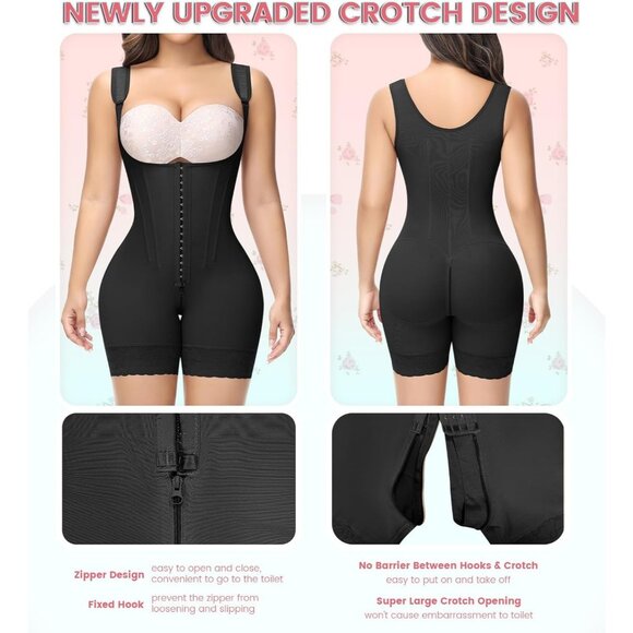 Women's Black-Upgrade Body Shaper Postpartum Compression Tummy Control Shapewear - Picture 5 of 6